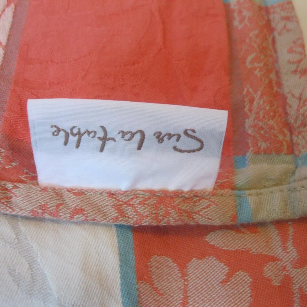 Sur La Table Table Runner - Orange/White - 100% cotton